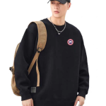 Canada Goose Hoodie Black Cotton Imitation Fleece Simple Style