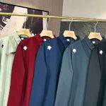 Descente Shirts Red Fleece Autumn Winter