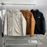 Lacoste Coat Yellow Cotton Down Microfiber Winter