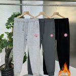 Canada Goose Sweatpants Red Cotton Fleece Fabric Visually Slimming Autumn Winter