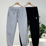 Moncler Casual Pants Red Cotton Pure Fleece Fabric Autumn Winter Slim Fit Zippered Pocket