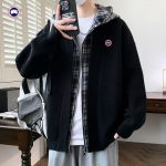 Canada Goose Coat Red Patch Plaid Patchwork