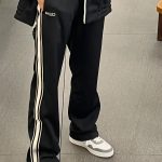 Celine Long Pants Black Double-Sided Fabric Embroidery