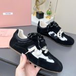 Miu Sneakers Red Deerskin Rubber Outsole Easy To Match Spring Summer And Early