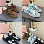 Miu Sneakers Red Deerskin Rubber Outsole Easy To Match Spring Summer And Early