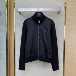 Prada Coat Red Wool Jacquard Knitted Fabric Patch