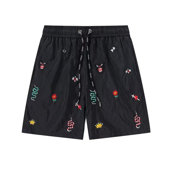 Gucci Shorts Red Polyester Quick-Drying Exquisite Workmanship High-Quality Materials Summer Patch Side Pockets