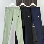 Descente Trousers Green Fleece Water-Repellent Fabric Autumn Winter
