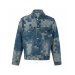 Louis Vuitton Jacket Red Cotton Twill Jacquard Lace Denim Pattern Hand-Sewn Buttons