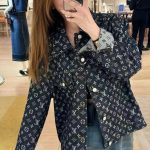 Louis Vuitton Long-Sleeved Shirt Ash Denim Exquisite Tailoring Embroidery