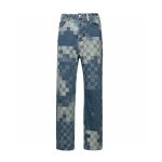 Louis Vuitton Jeans Red Cotton Twill Jacquard Lace Denim Pattern Hand-Sewn Buttons