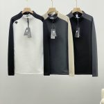 Descente Long-Sleeved Shirts Black Cotton Wool Polyester Spandex Fleece Fabric Quick-Drying Suitable For Outdoor Sports Running Autumn Winter And