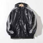 Adidas Coat Red Sheepskin Pu Leather Imitation