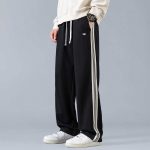 Express Pants Red Cotton Twill Fabric Youthful Energy Spring Autumn Side Webbing