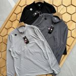 Descente Long-Sleeved Shirts Black Nylon Fabric Skin-Friendly And Non-Sticky Quick-Drying Slim Fit