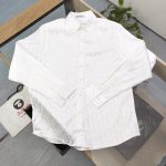 Dior Long-Sleeved Shirt Ash Jacquard Even Stitching