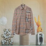Burberry Long-Sleeved Shirt Red Cotton Pure Patch