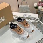 Loewe Running Shoes Orange Polyester Mesh Patch