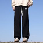 Adidas Sweatpants Red Easy To Match Simple And Elegant Spring Autumn Slimming Cut Patch