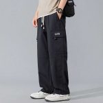 Fila Trousers Black Street Retro Spring Autumn