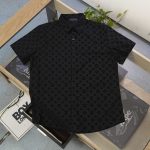 Louis Vuitton Short-Sleeved Shirt Ash Cotton Pure Jacquard