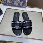 Dior Slippers Red Jacquard Simple And Elegant
