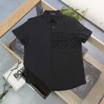 Louis Vuitton Short-Sleeved Shirt Ash Cotton Pure Jacquard Patch