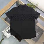 Louis Vuitton Short-Sleeved Shirt Ash Cotton Pure Jacquard Patch