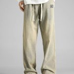 Calvin Klein Pants Red Relaxed Fit Adjustable Drawstring Suitable For All Body Types Patch