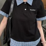 Miu Miu Plaid Short-Sleeved Shirt