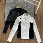 Descente Long-Sleeved Red Ribbed Fabric Relaxed Fit Spring Early
