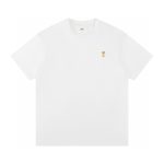 Ami Short Sleeves Red Cotton Long-Staple Spring Patch