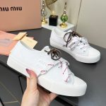 Miu Leather Shoes White Sheepskin Lace Old Style Spring Summer