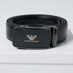 Armani Belt Red Top-Grain Cowhide