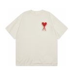 Ami Short Sleeves Red Cotton Pure Summer Patch