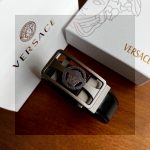 Versace Belt Red Top-Grain Cowhide