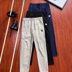 Descente Long Pants Black Woven Fabric Quick-Drying