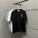 Ami Short-Sleeved T-Shirt Red Cotton Spring Summer