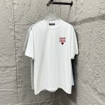 Miu Short-Sleeved T-Shirt Red Cotton Spring Summer Embroidery