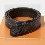 Louis Vuitton Belt Black Genuine Leather Cowhide