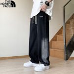 The North Face Pants Red Denim Easy To Match Street Retro Loose Patch