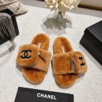 Chanel Slippers Red Wool