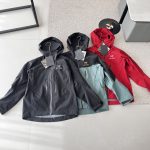 Archaeopteryx Jacket Red Gore-Tex Rayon Spring Embroidery Zippered Pocket