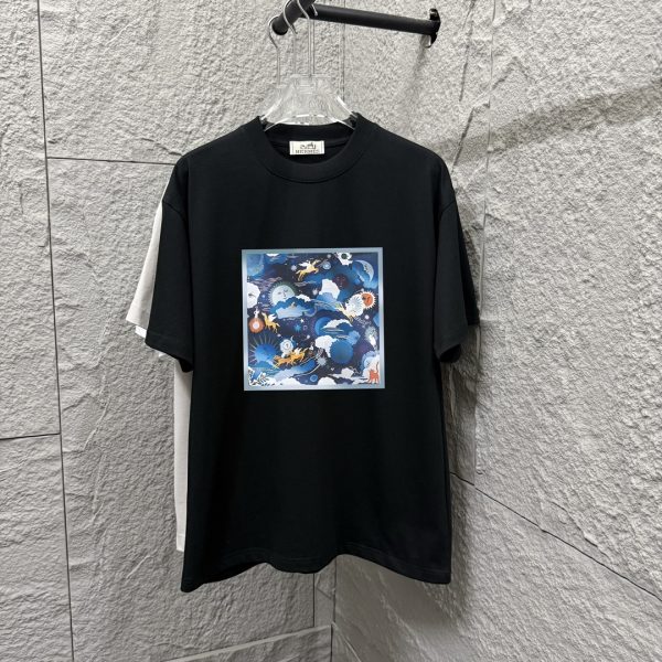 Hermes Short-Sleeved T-Shirt Black Cotton Spring Summer