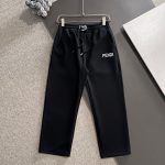 Fendi Pants Black Autumn Embroidery