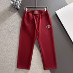 Gucci Pants Red Autumn Embroidery