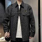 Fendi Jacket Ash Jacquard Denim Elegant Style