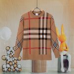 Burberry Sweater Red Wool Jacquard Sophistication