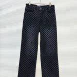 Louis Vuitton Jeans Red Cotton Twill Suede Denim Enzyme Washing