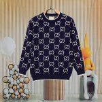 Gucci Sweater Red Wool Jacquard Quilted Pattern